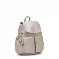 City Pocket Small Metallic Backpack